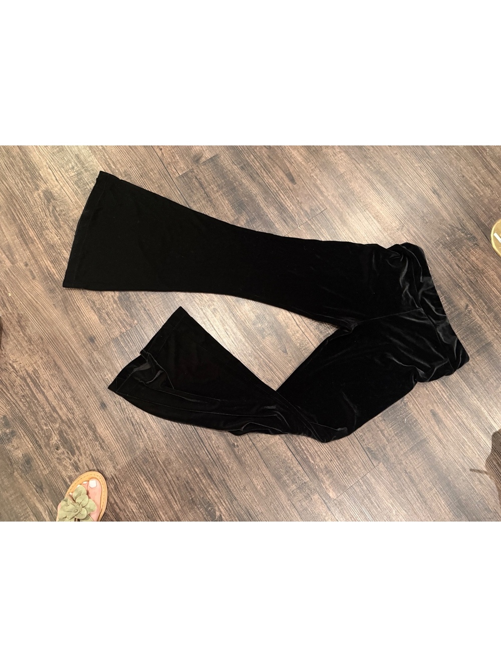 Veronica M Black Velvet Pants Women's Pull On Straight Leg Holiday Dress Pants